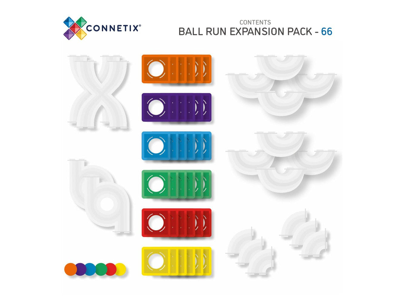 Connetix - Rainbow Ball Run Expansion Pack 66 pc