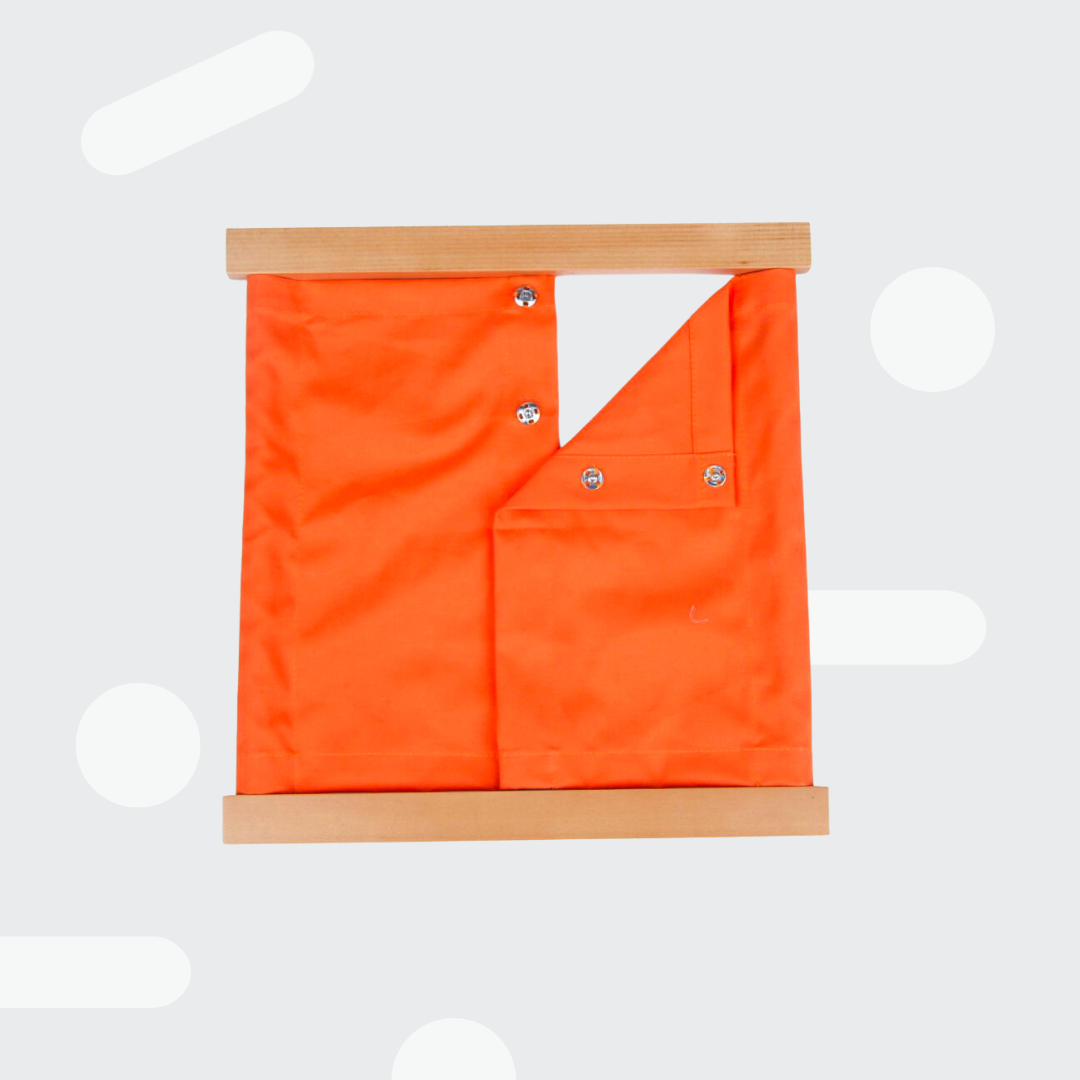Montessori Druckknopf-Rahmen Orange
